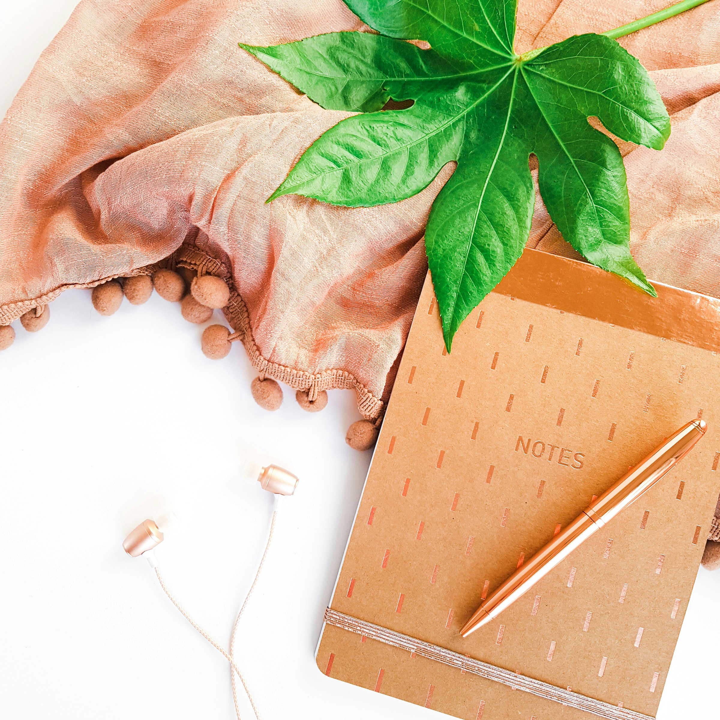 brown book with green leaves